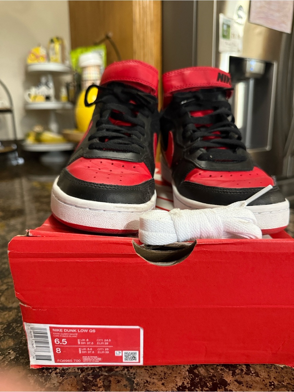 Nike Kids Red and Black Sneakers - Dunk Low Style